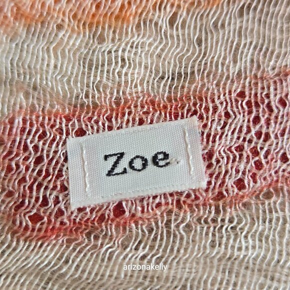 NWOT Zoe Woven Scarf with Vibrant Wool Stripes Red & Orange - Picture 4 of 16
